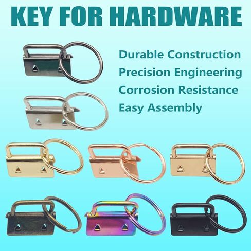 30 PCS 1 Inch Key Fob Hardware, with Keychain Rings Accessories for Crafting, Bag Webbing, Lanyards, Keychain Making Hardware Supplies, Seven Colors in Kuwait