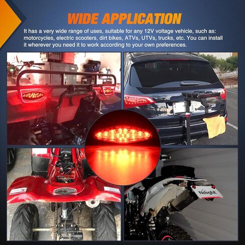 Nilight UTV LED Chase Brake Light Universal 1.75"-2.0" Roll Bar Mount LED Running Brake Strobe Reverse Cargo Light for UTV ATV Can-Am Polaris RZR Dune Buggy Golf Cart Boat, 2 Years Warranty in Kuwait