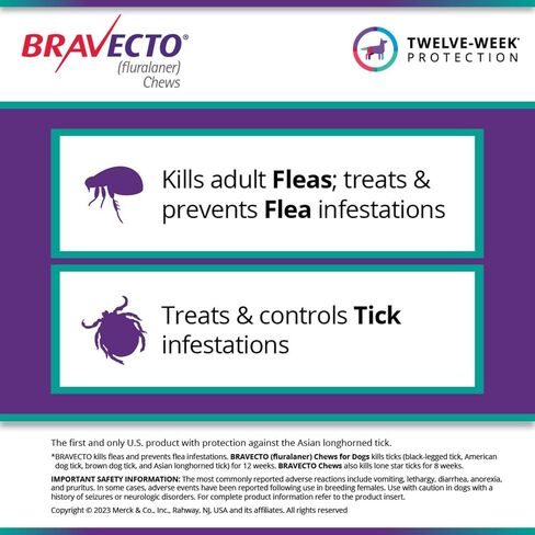 BRAVECTO Chew for Dogs, Flea & Tick, 1 Chew, 12 Week Supply, 9.9-22 lbs., Orange Box in Saudi Arabia