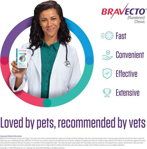 BRAVECTO Chew for Dogs, Flea & Tick, 1 Chew, 12 Week Supply, 9.9-22 lbs., Orange Box in Saudi Arabia