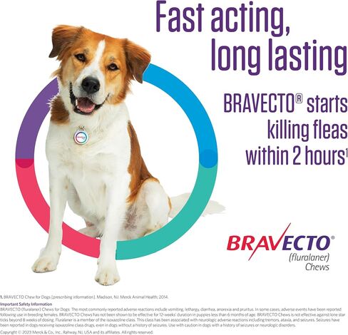 BRAVECTO Chew for Dogs, Flea & Tick, 1 Chew, 12 Week Supply, 9.9-22 lbs., Orange Box in Saudi Arabia