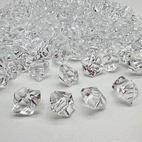 700PCS Fake Ice Cubes, 11 x 14 mm Acrylic Vase Fillers,Plastic Crushed Ice for Centerpiece Table Decorations,Table Scatter, Wedding Decoration, Photography Props in Kuwait