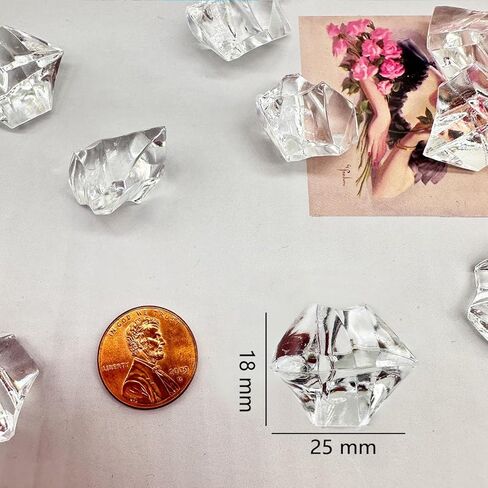 700PCS Fake Ice Cubes, 11 x 14 mm Acrylic Vase Fillers,Plastic Crushed Ice for Centerpiece Table Decorations,Table Scatter, Wedding Decoration, Photography Props in Kuwait