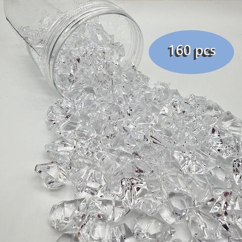 700PCS Fake Ice Cubes, 11 x 14 mm Acrylic Vase Fillers,Plastic Crushed Ice for Centerpiece Table Decorations,Table Scatter, Wedding Decoration, Photography Props in Kuwait
