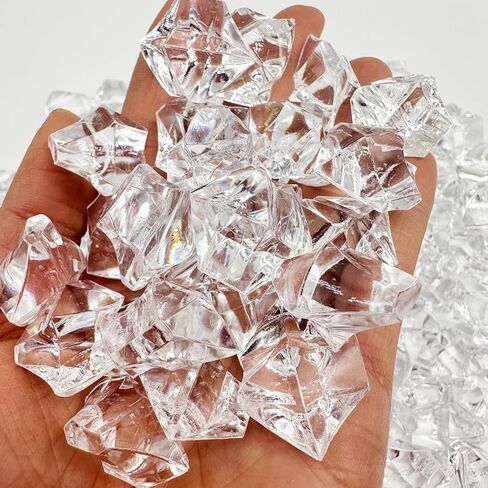 700PCS Fake Ice Cubes, 11 x 14 mm Acrylic Vase Fillers,Plastic Crushed Ice for Centerpiece Table Decorations,Table Scatter, Wedding Decoration, Photography Props in Kuwait