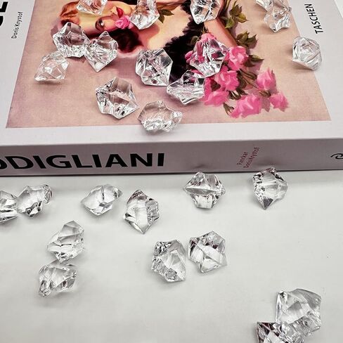 700PCS Fake Ice Cubes, 11 x 14 mm Acrylic Vase Fillers,Plastic Crushed Ice for Centerpiece Table Decorations,Table Scatter, Wedding Decoration, Photography Props in Kuwait