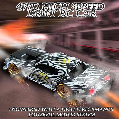1/43 Mini Remote Control Car with Gyroscope, 2.4GHz 4WD Full Proportional High Speed Fast RC Drift Cars with LED Lights Racing Tires, Hobby RC Cars Toy Model Gift for Adults, Kids, Boys in Saudi Arabia