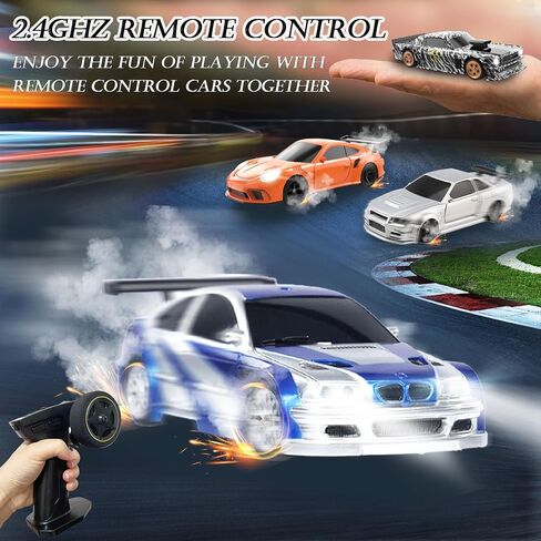 1/43 Mini Remote Control Car with Gyroscope, 2.4GHz 4WD Full Proportional High Speed Fast RC Drift Cars with LED Lights Racing Tires, Hobby RC Cars Toy Model Gift for Adults, Kids, Boys in Saudi Arabia