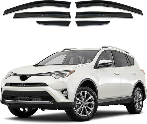 مجموعة حاجب النافذة الجانبية مكونة من 6 قطع لسيارة Toyota Highlander 2020 2021 2022 2023 / عاكس حماية آمن للمطر خارج القناة منحرف النافذة (لهايلاندر 20-23 6 قطع) in Kuwait