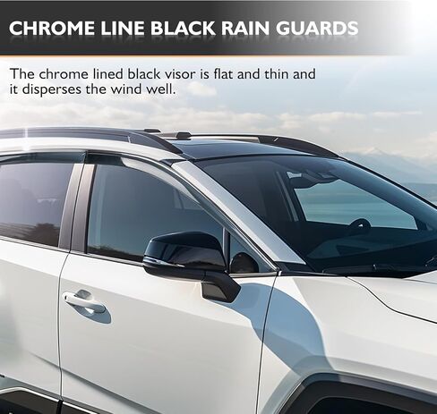 مجموعة حاجب النافذة الجانبية مكونة من 6 قطع لسيارة Toyota Highlander 2020 2021 2022 2023 / عاكس حماية آمن للمطر خارج القناة منحرف النافذة (لهايلاندر 20-23 6 قطع) in Kuwait