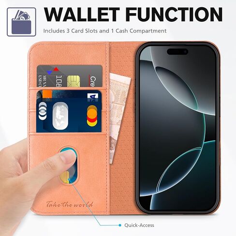 TUCCH Case for iPhone 16 Pro Wallet Case, Kickstand PU Leather Flip Folio Cover with [RFID Blocking] 3 Card Slot, Shockproof TPU Interior Case Compatible with iPhone 16 Pro 5G 2024, Light Blue in Kuwait