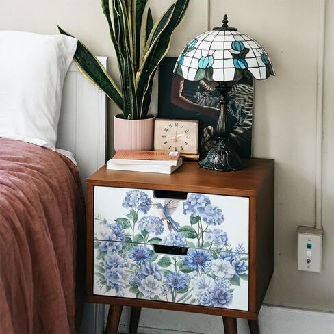 OLYCRAFT 3pcs/Set Blue Flowers Rub on Transfers for Furniture and Crafts 6x12 inch Hydrangea Hummingbird Furniture Decals Chrysanthemums Transfer Stickers Rub on Decals for Wood Furniture Home Decor in Saudi Arabia