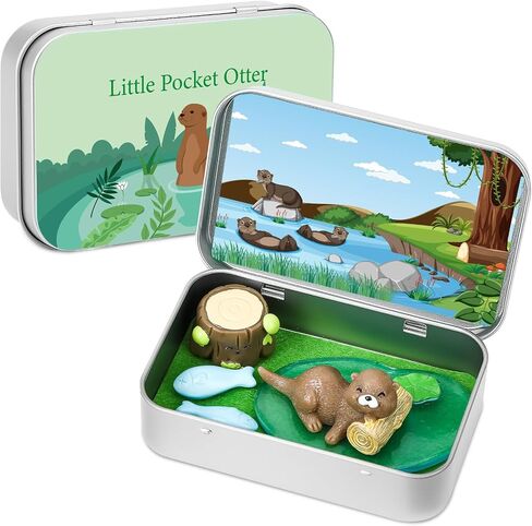 Little Pocket Otter Mini Tin Desk Collectible Gift Travel Buddy in Kuwait