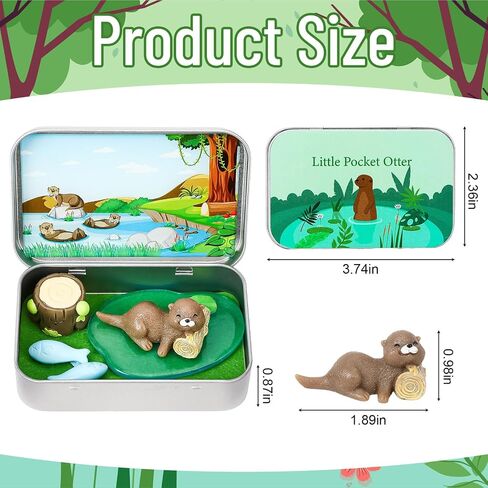 Little Pocket Otter Mini Tin Desk Collectible Gift Travel Buddy in Kuwait