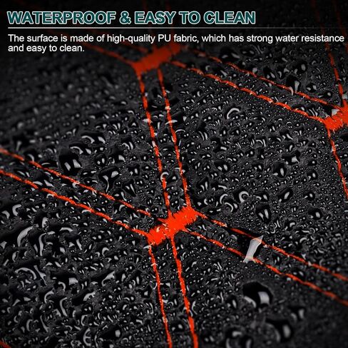 1 Yard Vinyl Upholstery Fabric,63"Wide Car Headliner Fabric with Diamond Pattern,Thick Sponge Backing DIY Upholstery,Black(Red Thread) in Kuwait