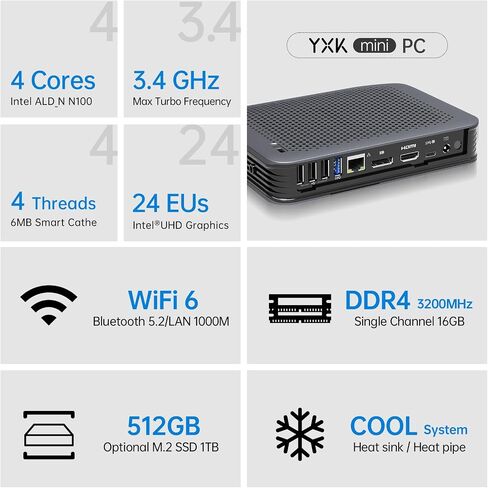 YXK S15 UItra Mini PC for 32GB MicroSD Card Read Speed: up to 100MB/s, Write Speed: up to 30MB/s. Supports up to 20,000 Photos, or 10,000 Songs. These speeds Allow Quick Music, Photo, Video, Document in Saudi Arabia