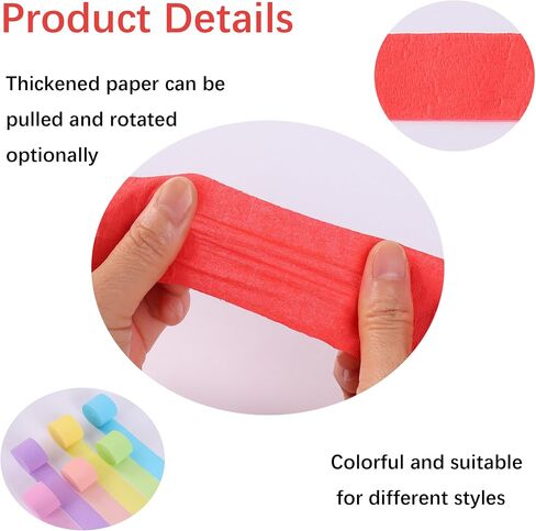 Suaxova 6 Rolls 492ft Crepe Paper Streamers, 4 Colors Pack of Party Streamers for Red Blue White USA Decorations, American Party Decorations (1.8 Inch x 82 Ft/Roll) in Saudi Arabia