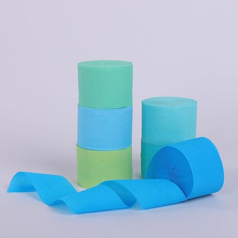 Suaxova 6 Rolls 492ft Crepe Paper Streamers, 4 Colors Pack of Party Streamers for Red Blue White USA Decorations, American Party Decorations (1.8 Inch x 82 Ft/Roll) in Saudi Arabia