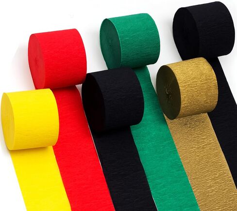 Suaxova 6 Rolls 492ft Crepe Paper Streamers, 4 Colors Pack of Party Streamers for Red Blue White USA Decorations, American Party Decorations (1.8 Inch x 82 Ft/Roll) in Saudi Arabia