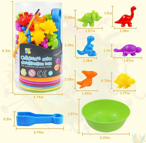 RAEQKS Counting Sorting Toys Matching Stacking Toys with Bowls Preschool Learning Activities Educational Sensory Game Montessori STEM Toy Daycare Sets Animals Gifts for Toddlers Kids Boys Girls in Kuwait
