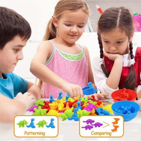RAEQKS Counting Sorting Toys Matching Stacking Toys with Bowls Preschool Learning Activities Educational Sensory Game Montessori STEM Toy Daycare Sets Animals Gifts for Toddlers Kids Boys Girls in Kuwait