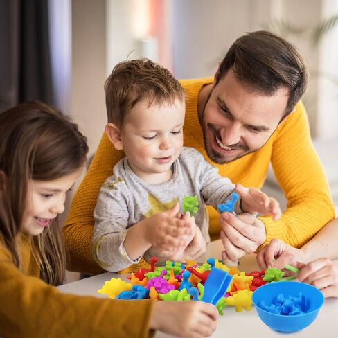 RAEQKS Counting Sorting Toys Matching Stacking Toys with Bowls Preschool Learning Activities Educational Sensory Game Montessori STEM Toy Daycare Sets Animals Gifts for Toddlers Kids Boys Girls in Kuwait
