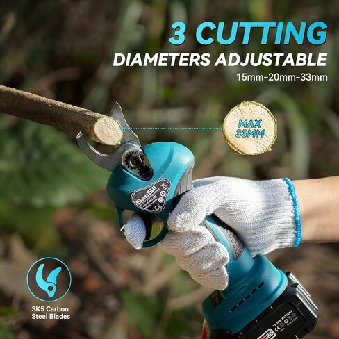 طقم منشار كهربائي 6 في 1 من Seesii ومقصات عشبية لقص العشب، منشار كهربائي صغير مع بطاريات 2*4.0 أمبير، مقلم شجرة تمديد، قاطع فرع أطراف تشذيب بوش، يصل طوله إلى 16 قدمًا in Kuwait