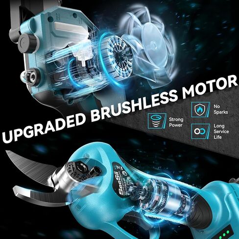 طقم منشار كهربائي 6 في 1 من Seesii ومقصات عشبية لقص العشب، منشار كهربائي صغير مع بطاريات 2*4.0 أمبير، مقلم شجرة تمديد، قاطع فرع أطراف تشذيب بوش، يصل طوله إلى 16 قدمًا in Kuwait