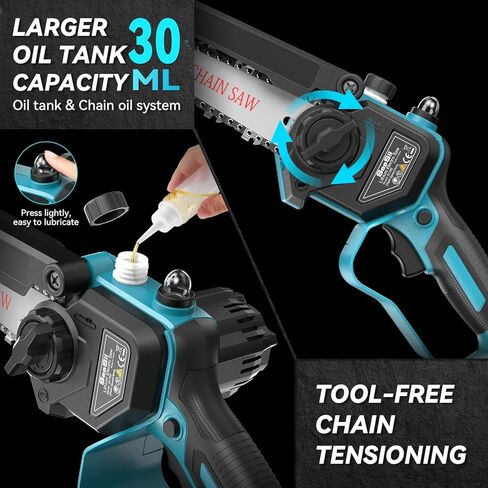 طقم منشار كهربائي 6 في 1 من Seesii ومقصات عشبية لقص العشب، منشار كهربائي صغير مع بطاريات 2*4.0 أمبير، مقلم شجرة تمديد، قاطع فرع أطراف تشذيب بوش، يصل طوله إلى 16 قدمًا in Kuwait