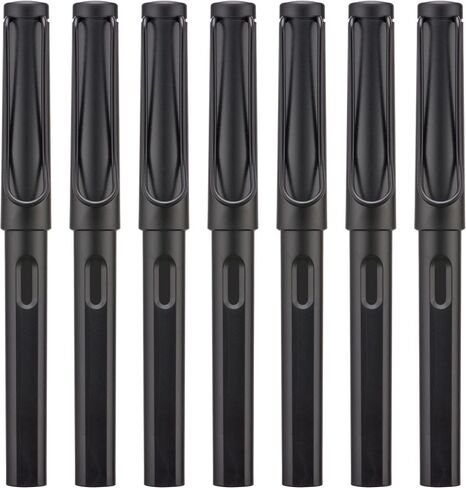 Matte Black Parallel Calligraphy Fountain Pen Set with Duckbill Clip,7 Assorted Nib Sizes for Gothic Art Drawing and Writing Signature in Kuwait