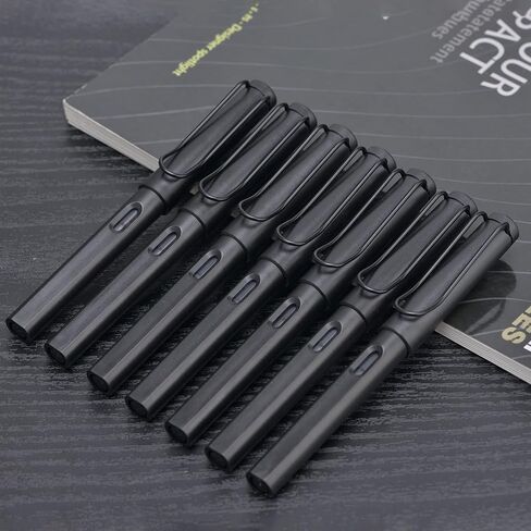 Matte Black Parallel Calligraphy Fountain Pen Set with Duckbill Clip,7 Assorted Nib Sizes for Gothic Art Drawing and Writing Signature in Kuwait