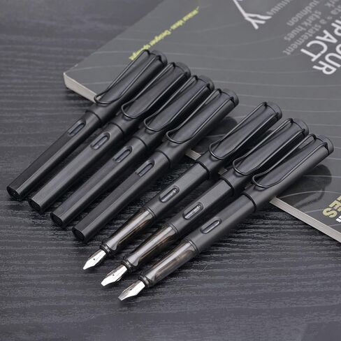 Matte Black Parallel Calligraphy Fountain Pen Set with Duckbill Clip,7 Assorted Nib Sizes for Gothic Art Drawing and Writing Signature in Kuwait