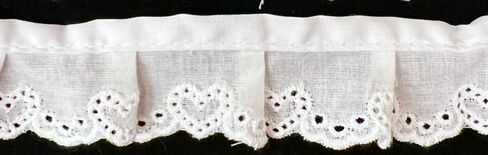1-1/8" White Cotton Lace Ruffled Hearts Embroidery Eyelet Trimming - 8 Continuous Yards Total! (Valentine's Day, Casual) in Saudi Arabia