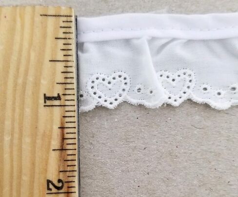 1-1/8" White Cotton Lace Ruffled Hearts Embroidery Eyelet Trimming - 8 Continuous Yards Total! (Valentine's Day, Casual) in Saudi Arabia