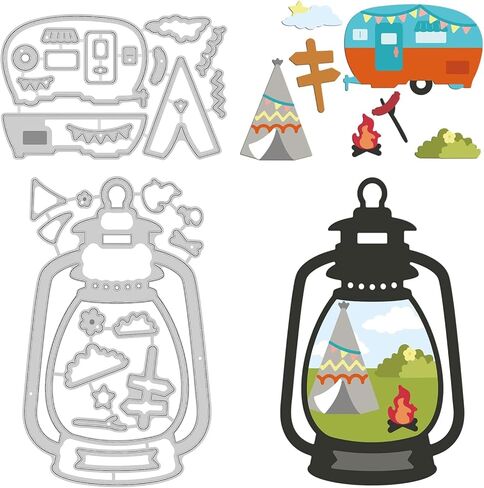 GLOBLELAND 3Pcs Coffee Shop Cutting Dies Metal Cafe Die Cuts Embossing Stencils Template for Paper Card Making Decoration DIY Scrapbooking Album Craft Decor in Saudi Arabia