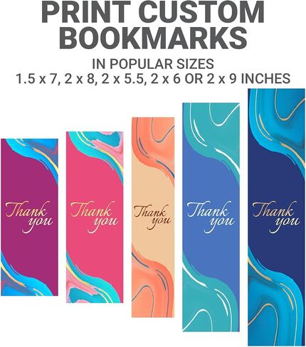 GotPrint Custom Made Bookmarks | 2x6 Upload Photos, Logos, or Text | Glossy Paper Full Color | Personalized Bulk Gifts for Classrooms, Birthdays, and Book Clubs, 100 Qty in Kuwait