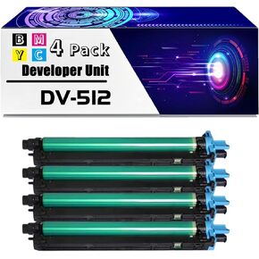 DV-512 Developer Unit is Compatible for Konica Minolta bizhub C224 C224e C284 C284e C364 C364e C454 C454e C554 Printers (4-Pack BK/C/M/Y)