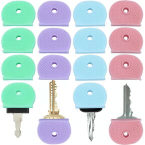 24 Pcs Multicolor Key Cap Tags, Colored Key Identifiers Covers Soft Rubber, Easy to Identify Protectors for Standard Flat House