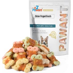 Dog Treats Biscuits Wrapped in Chicken Chews for Small Dog no Rawhide1 lb/454g