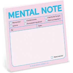 1-Count Knock Knock Mental Note to Do Sticky Note Pad, 3 x 3-inches, 100 Sheets (Pastel Edition)