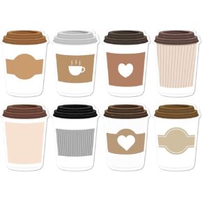 30 Packs Coffee Cup Sticky Notes Office Supplies Funny Self-Adhesive Themed Gifts Party Favors Cute for Women Lover Memopads Essentials