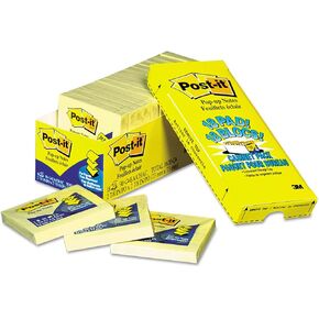 Post-it Pop-up Notes, 3 in x 3 in, 18 Pads, America's #1 Favorite Sticky Notes, Canary Yellow, Clean Removal, Recyclable (R330-18CP)