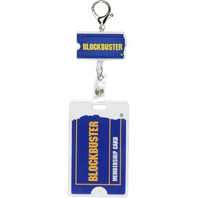 Blockbuster Torn Ticket Rubber Badge Reel and ID Holder Retractable Lanyard with Lobster Claw Clasp