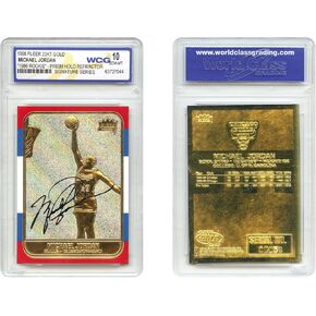 1998 Michael Jordan Fleer '86 Signature Signature Series 23kt Gold Card Prism Holo Refractor - Gem -Mint 10
