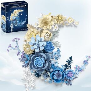 Moon Flower Building Set,935PCS Botanical Collection Set for Elegant Home Decor & Romantic Gift