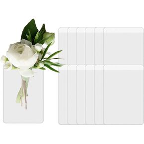 Pocket Boutonniere Plastic Sleeve for Suit Jacket Pocket - No Lapel Pin Required, Square Boutonniere Holder Insert for Wedding Groom & Groomsmen, Prom, Homecoming - Flowers NOT INCLUDED