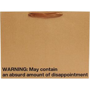 Funny Large Gift Bag – 16 x 6 x 12 inch Kraft Gift Bags with Snarky Sayings “Just Smile & Say You Love it" - Reusable, Eco-Friendly Gag Gift Wrapping for Birthdays, Holidays, Mother's Day - 1 Piece