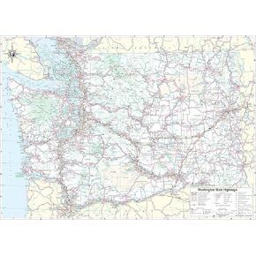 36x50 Washington State Official Executive Laminated Wall Map