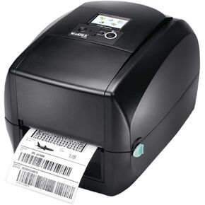 McAuley Labels GoDEX RT200 2" Thermal Transfer Label Printer – 203 DPI Compact Barcode Printer for Product & Asset Labels – USB, Ethernet