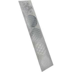 MetalArtern Flower of Life Gold and Chrome Silver Small Metal Sticker for Mobile Phone DIY (Gold)